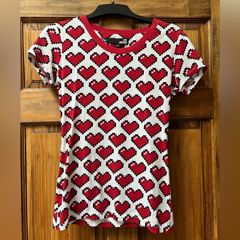 Love Moschino Heart Pixel T-Shirt